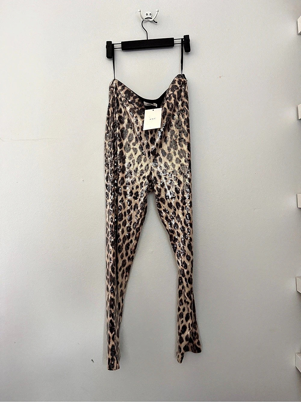 A.L.C. Sequin Animal Print pants in Brown & Black Size 8 NWT
